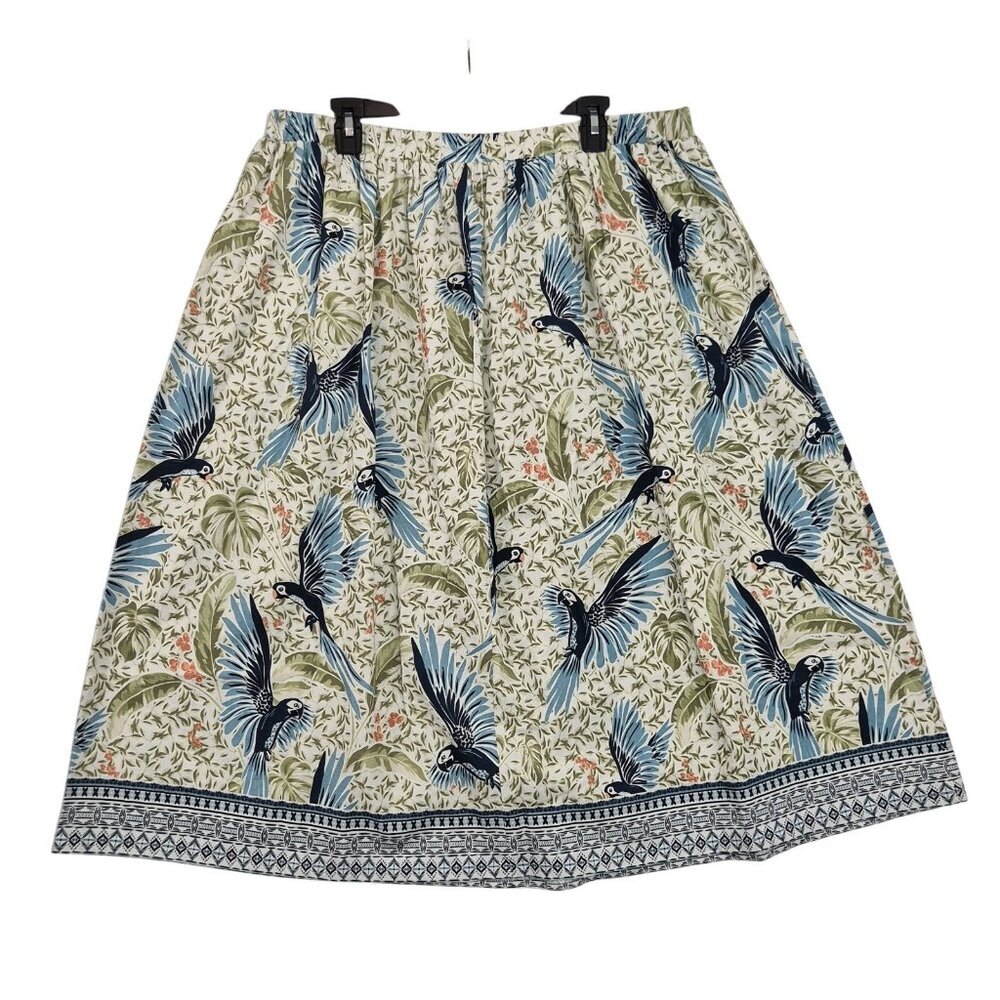 Alex Marie Women's Skirt Size XXL Under The Palms Birds Parrots (61)
